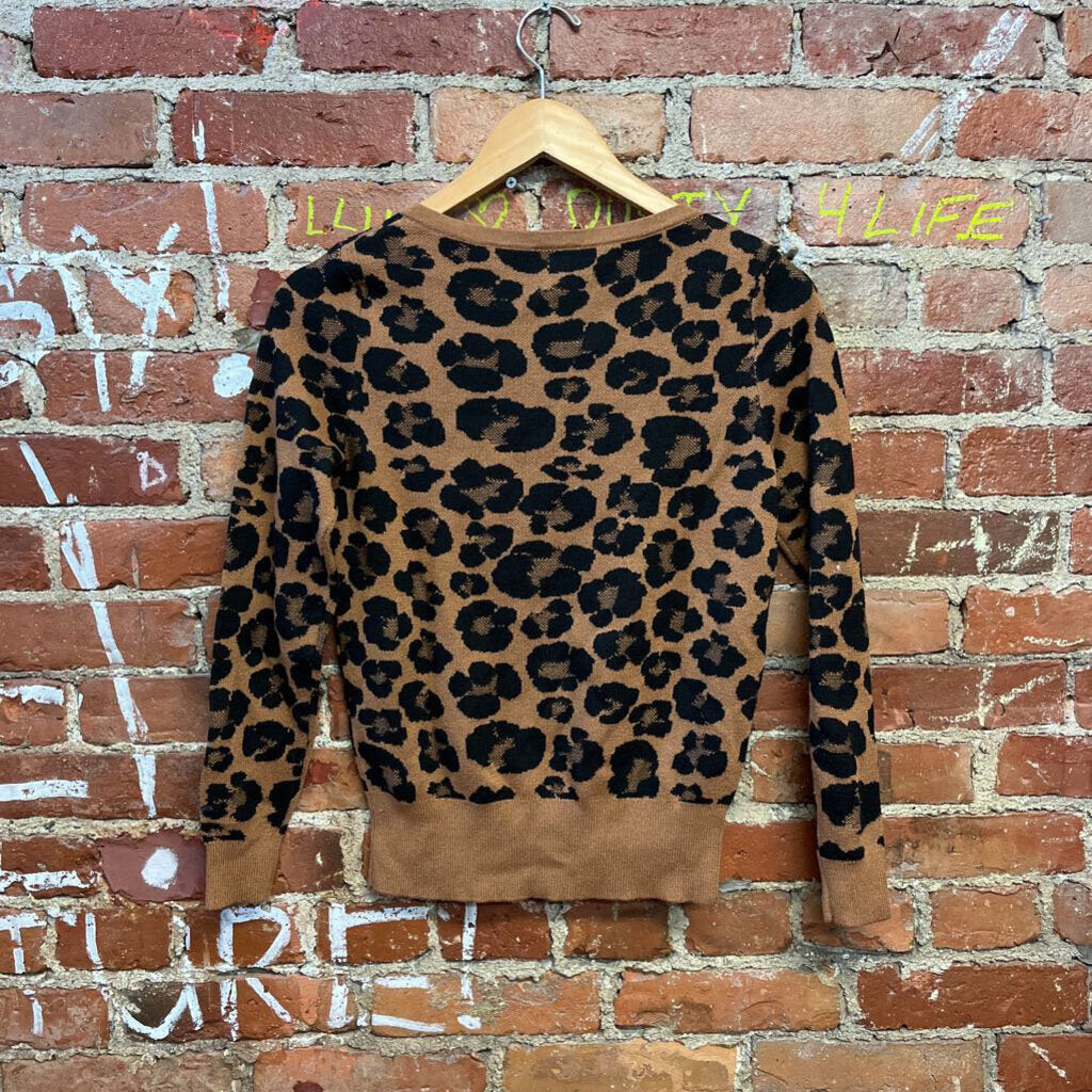 Ann Taylor Cheetah Pattern Sweater Brown Size XS