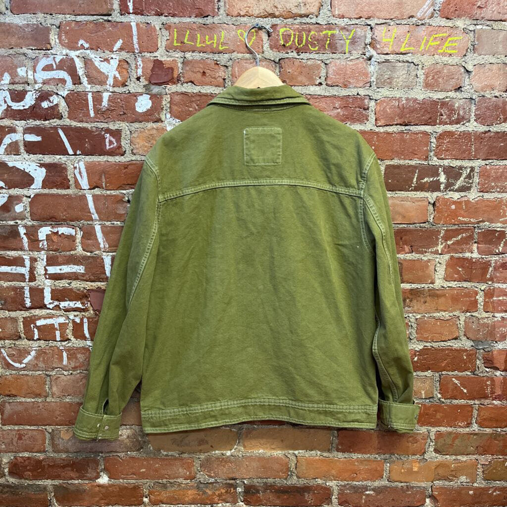 Zara Camo Green Denim Jacket XL