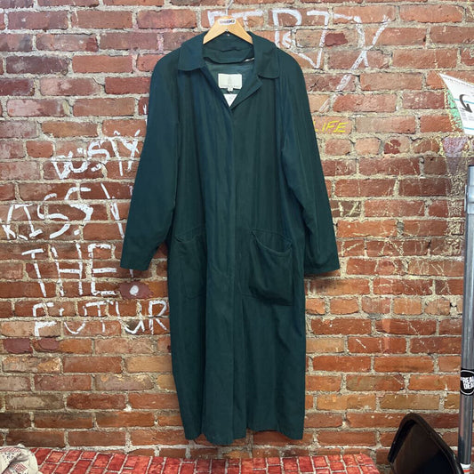 Vintage London Fog Green Lined Trench Coat Size 2X