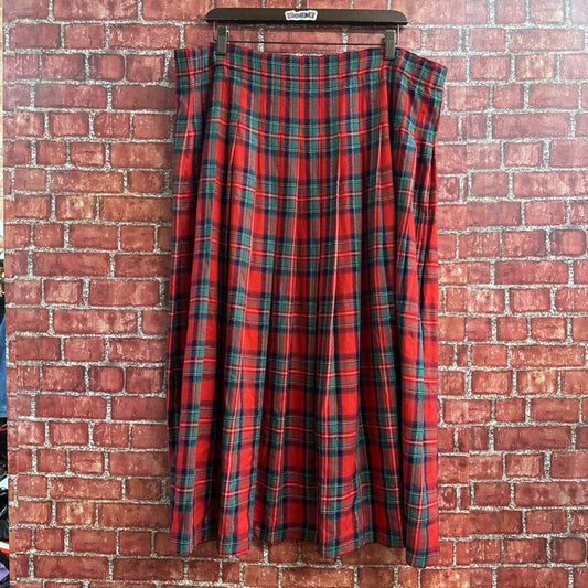 Vintage Marisa Christina Classics Plaid Pleated maxi Skirt red Size XL