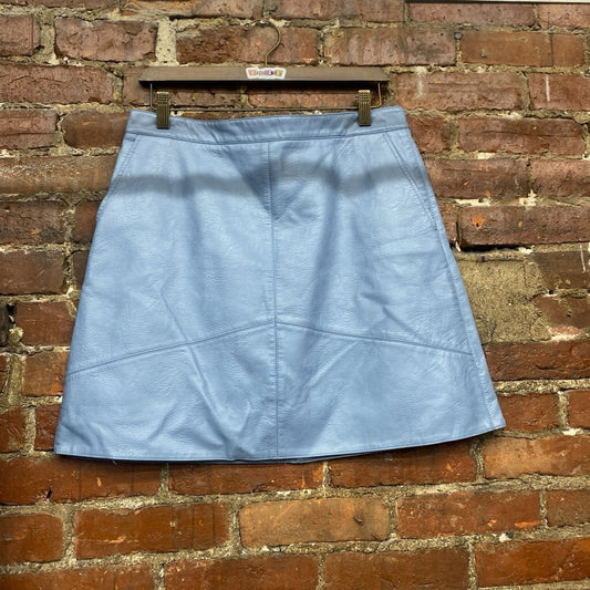 Zara Faux Leather Mini Skirt blue Size L