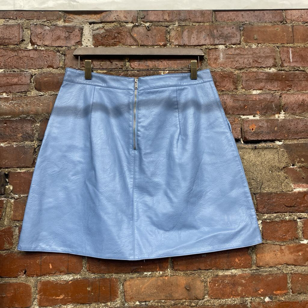 Zara Faux Leather Mini Skirt blue Size L