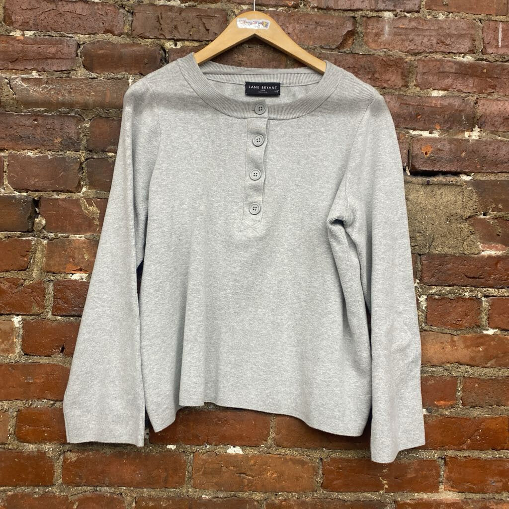 Lane Bryant Knit Top grey Size 14/16