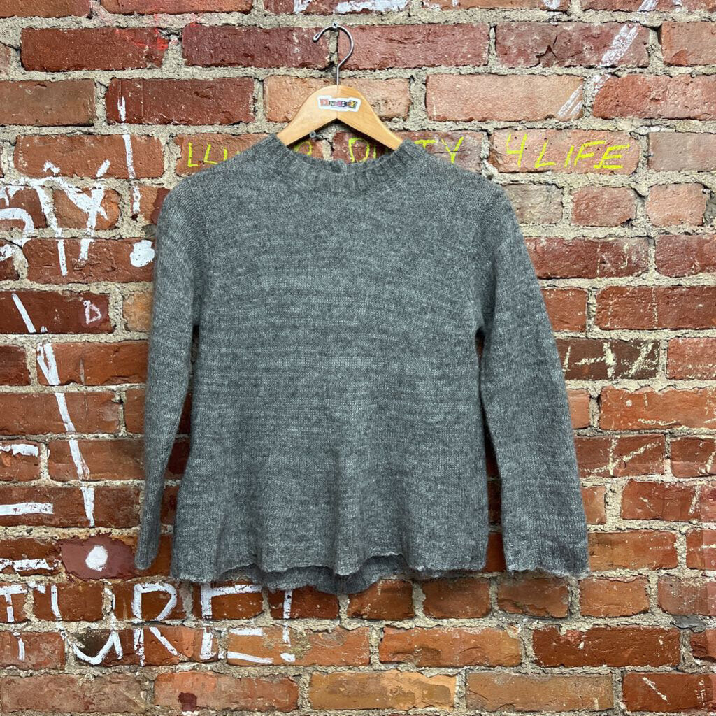 Prada Milano Wool Mohair Cashmere knit button Back Sweater Grey Size 42