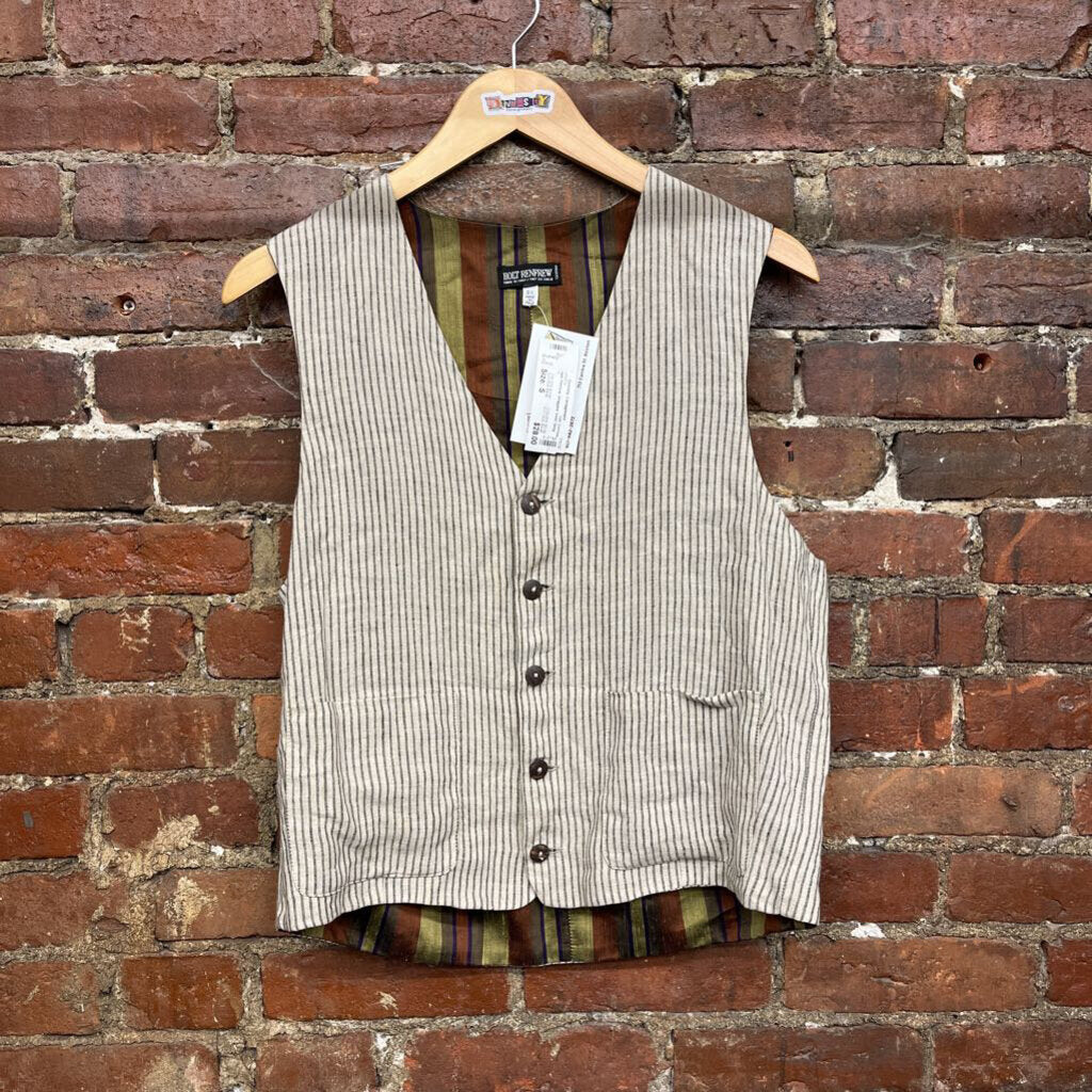 Holt Renfew Striped Vest Grey Size S