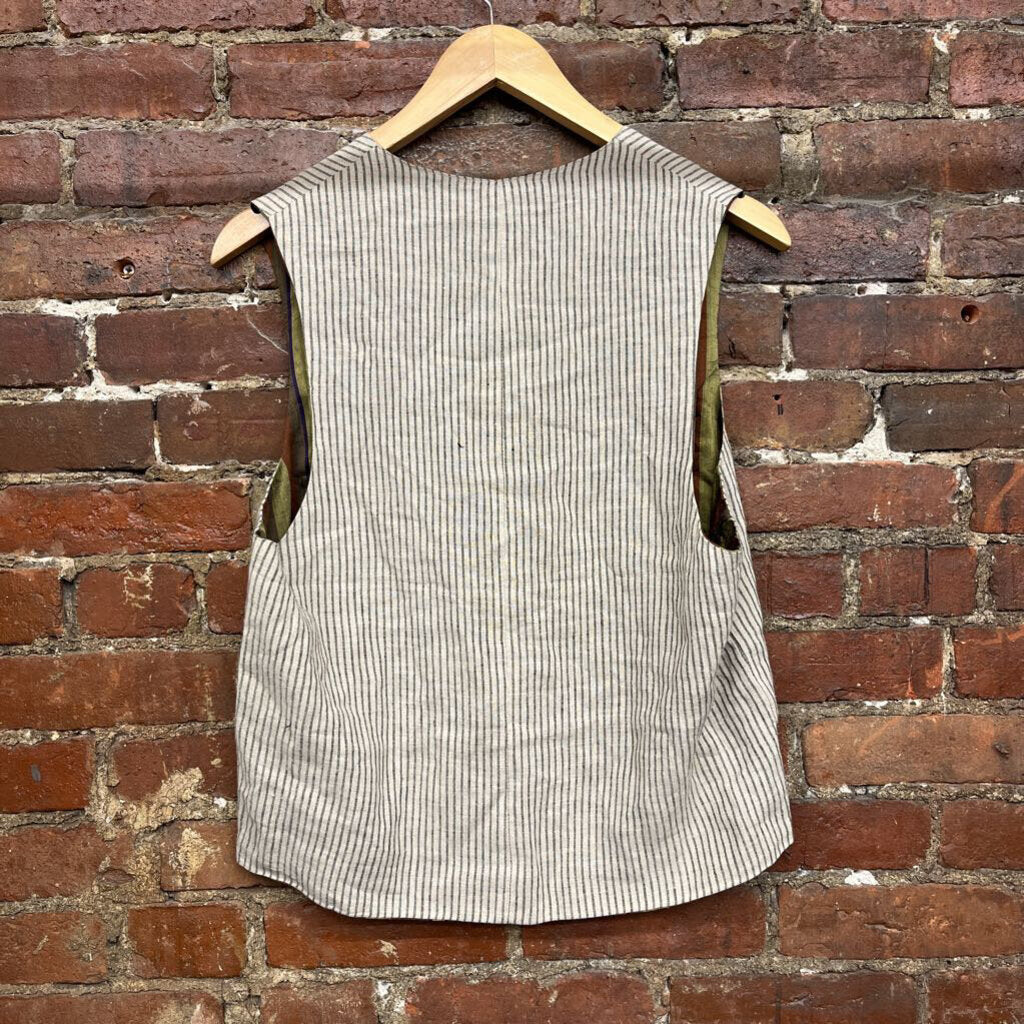 Holt Renfew Striped Vest Grey Size S