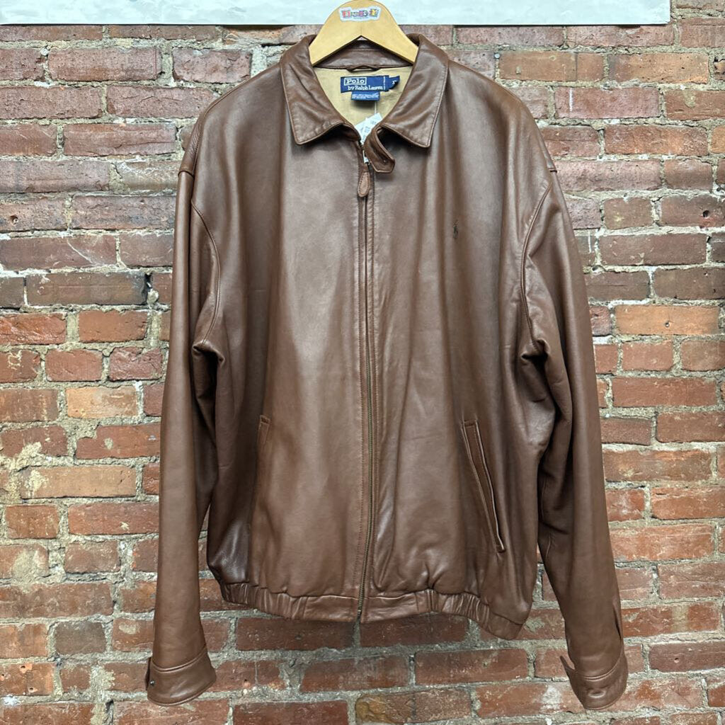 Polo Brown Leather Jacket Size XL