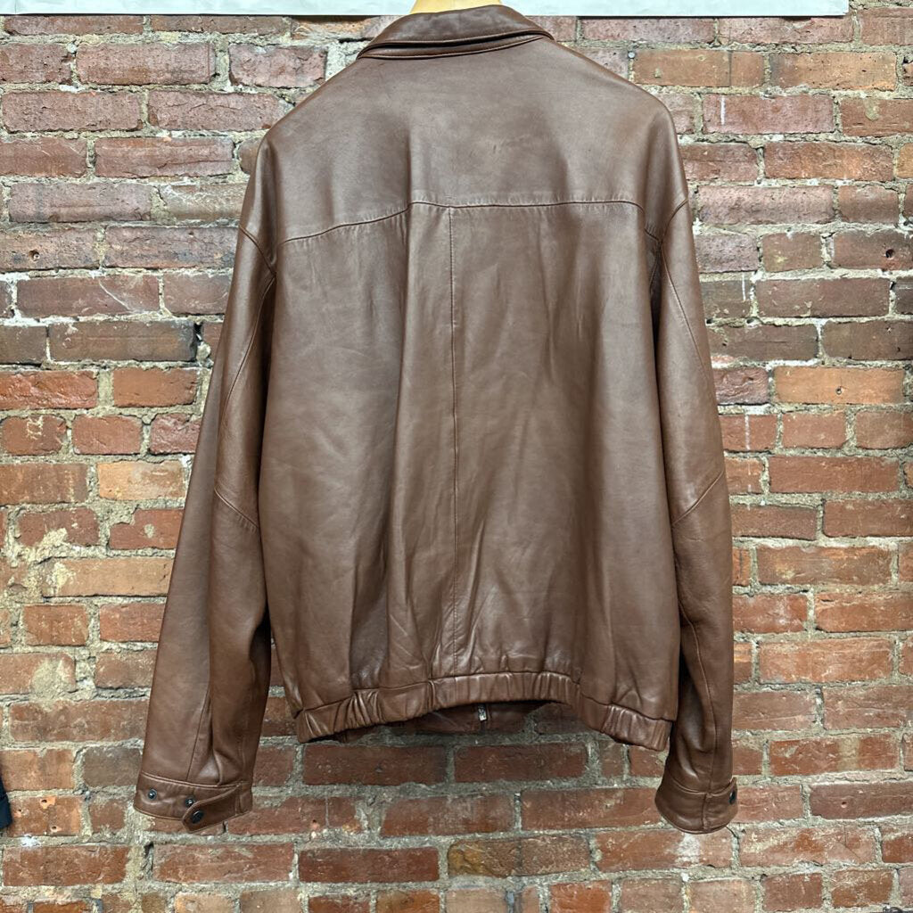 Polo Brown Leather Jacket Size XL