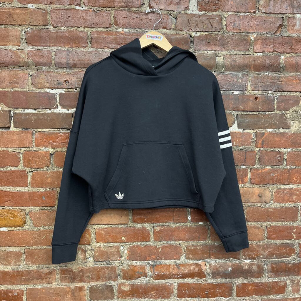 Adidas Cropped Black Hoodie Size Small