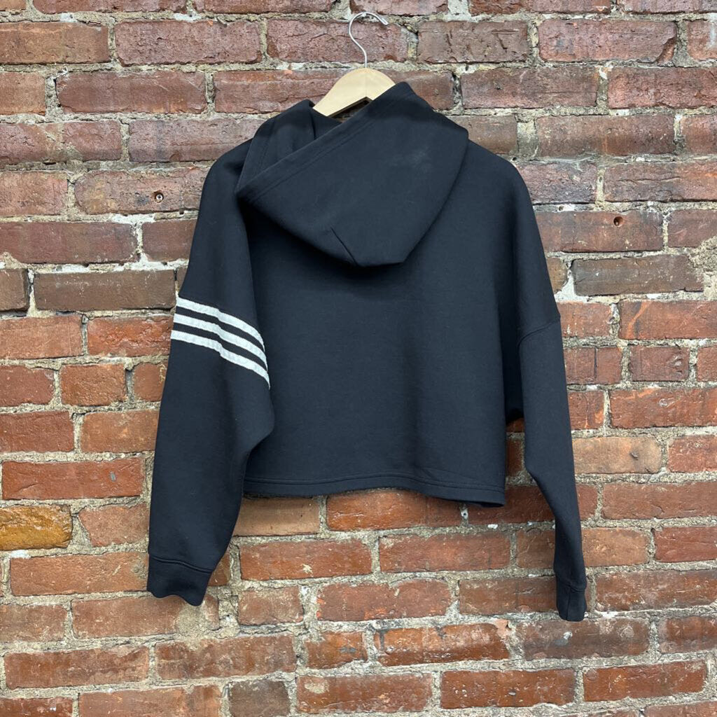 Adidas Cropped Black Hoodie Size Small