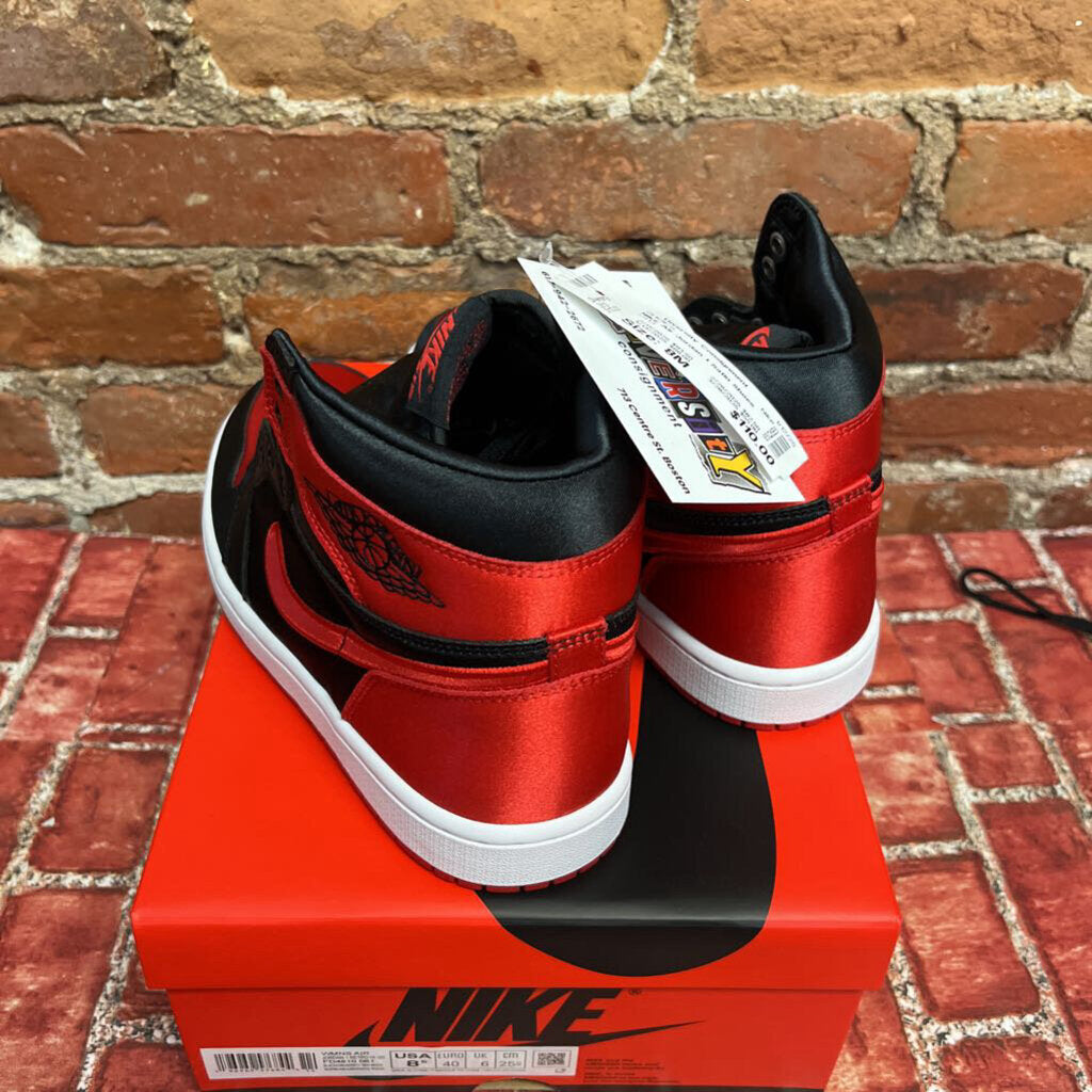 Nike Air Jordan 1 Satin Shoes Red/Blk 8M