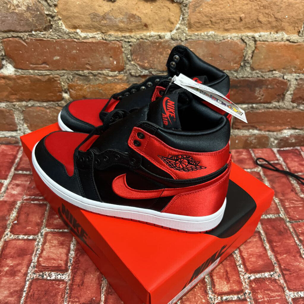 Nike Air Jordan 1 Satin Shoes Red/Blk 8M