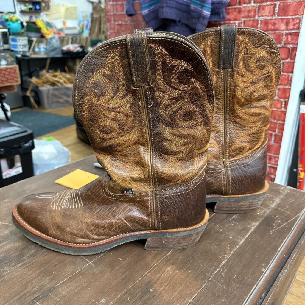 Justin Cowboy Boots leather brown Size 13M