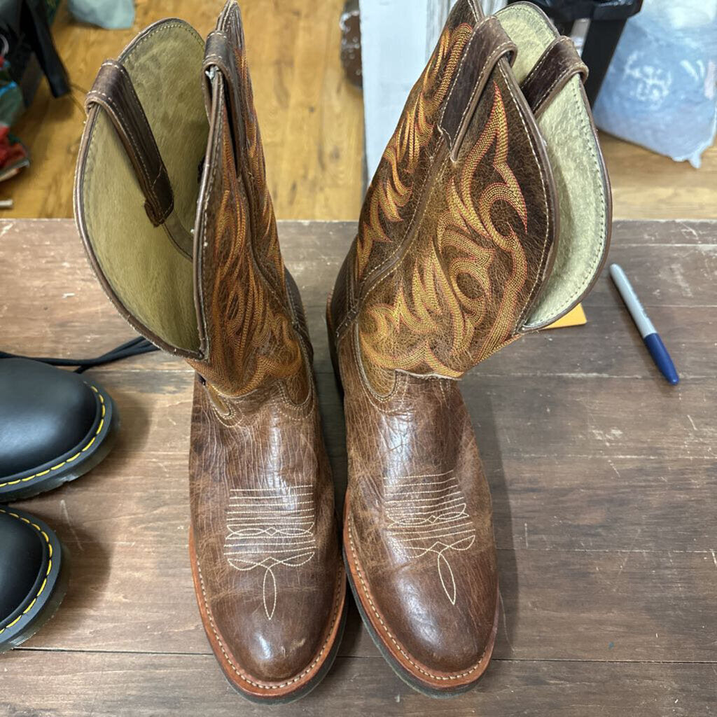 Justin Cowboy Boots leather brown Size 13M