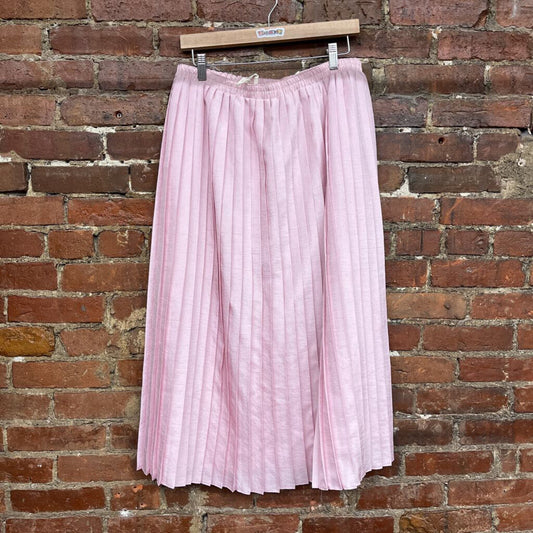 Vintage Pleated midi Skirt Pink Size XL