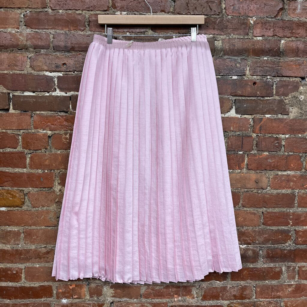 Vintage Pleated midi Skirt Pink Size XL