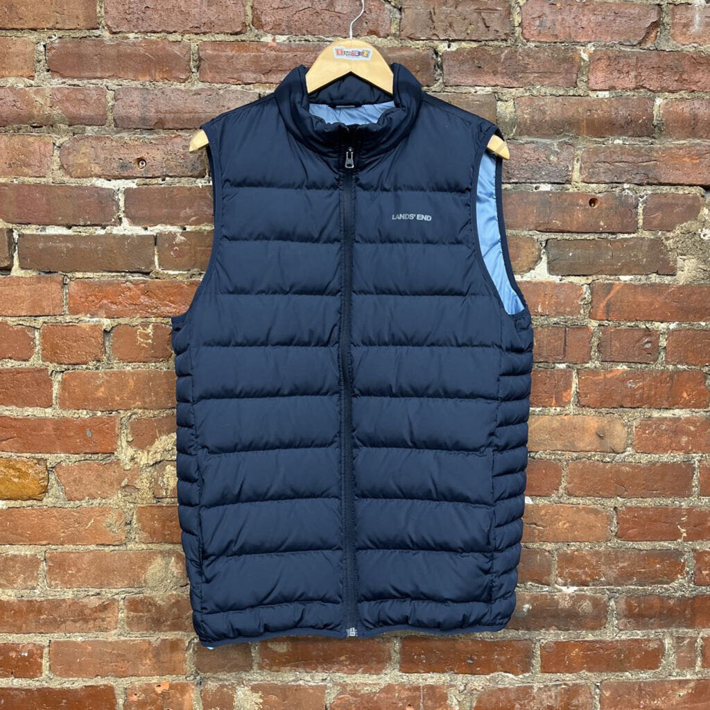 Lands End Down Puffer Vest Blue Size M tall