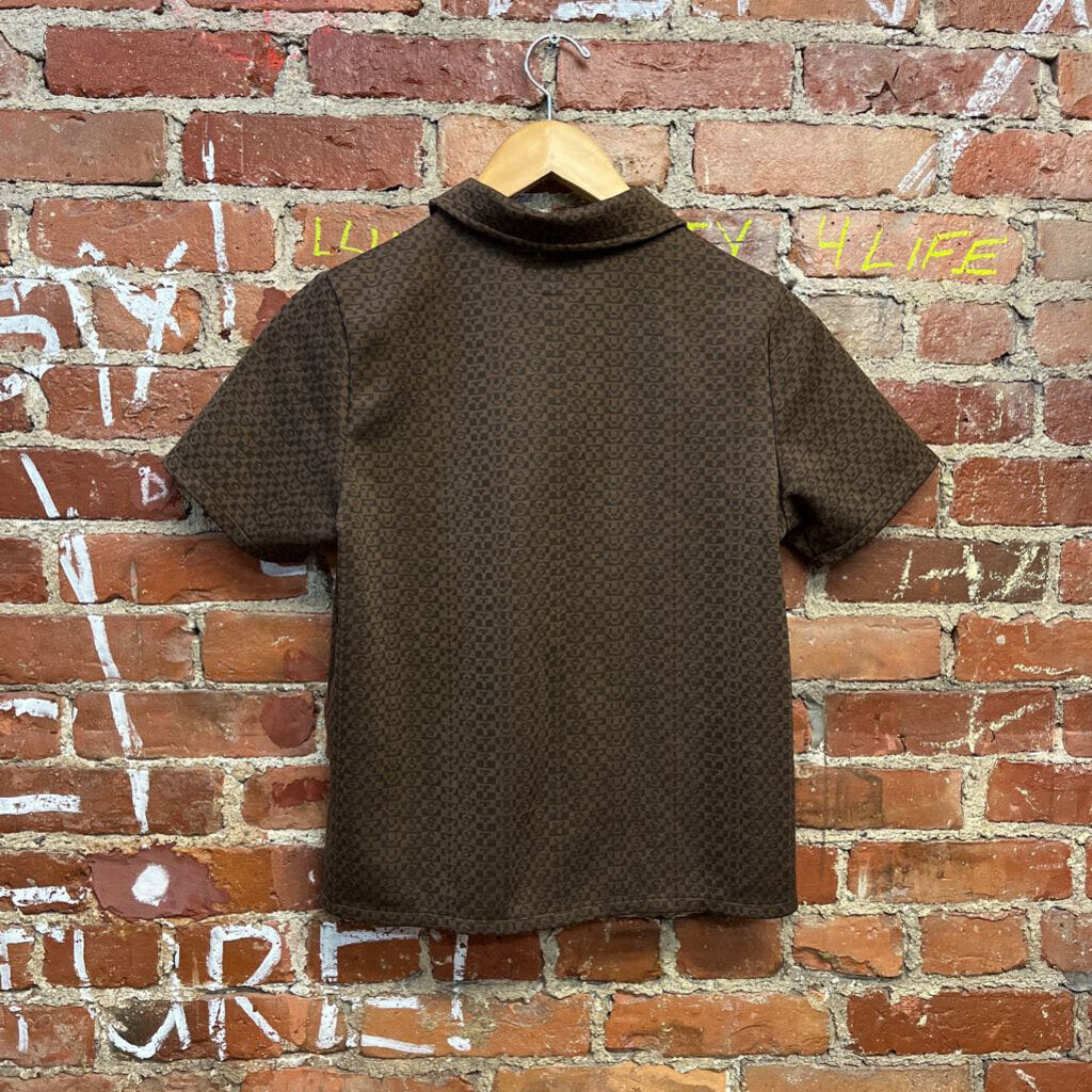 Stussy Knit Button Down Short Sleeve Brown Size M