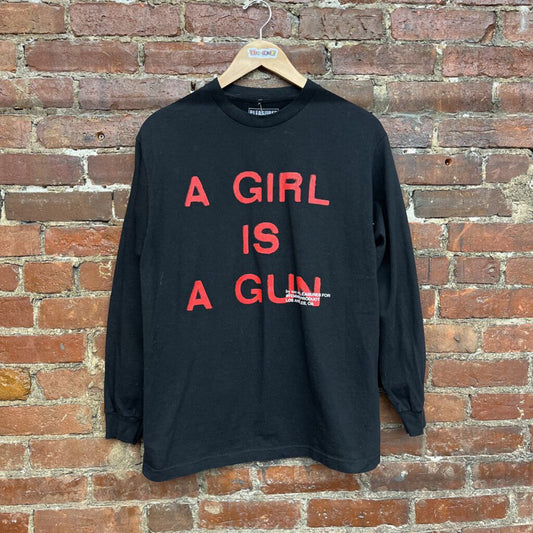 Pleasures a Girl is a Gun Long Sleeve tee black size M