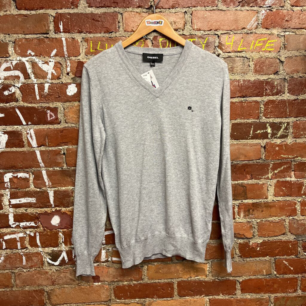 Diesel v Neck Sweater Grey Size M