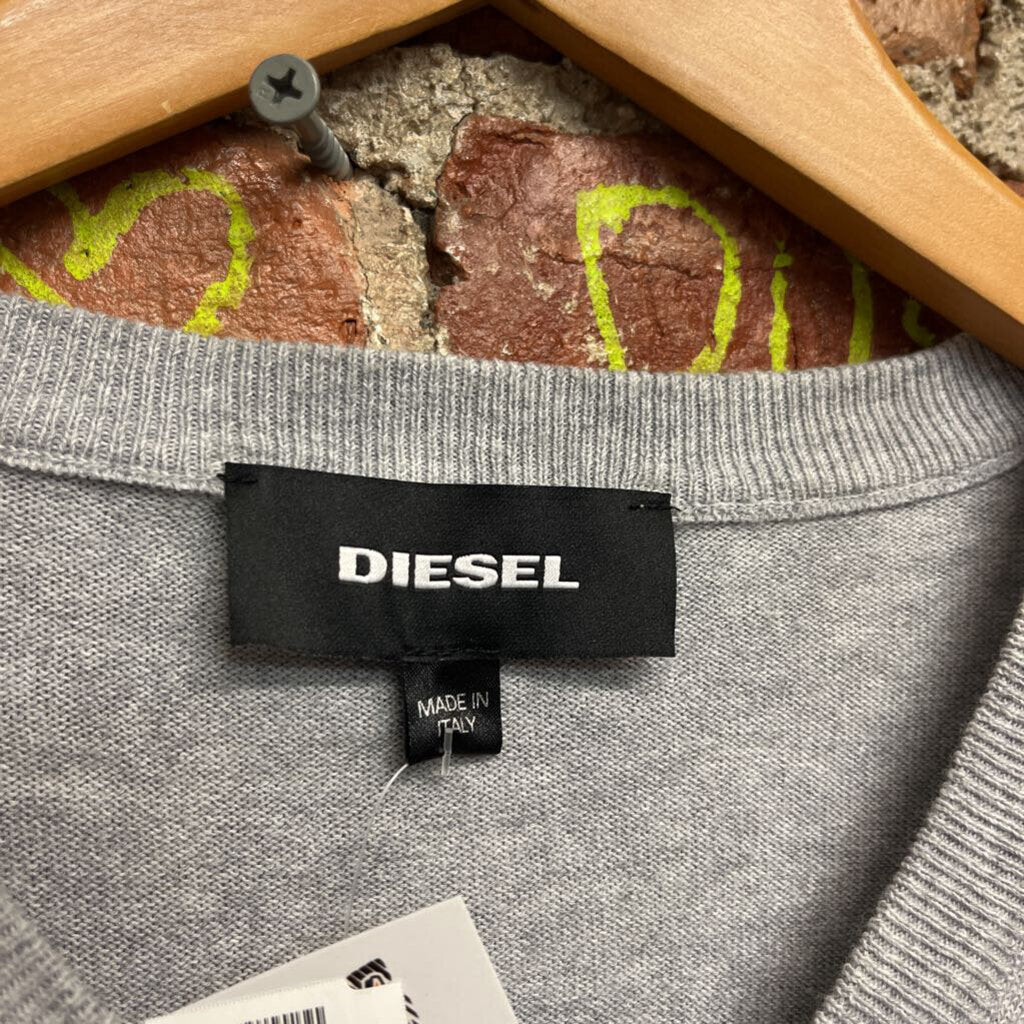 Diesel v Neck Sweater Grey Size M