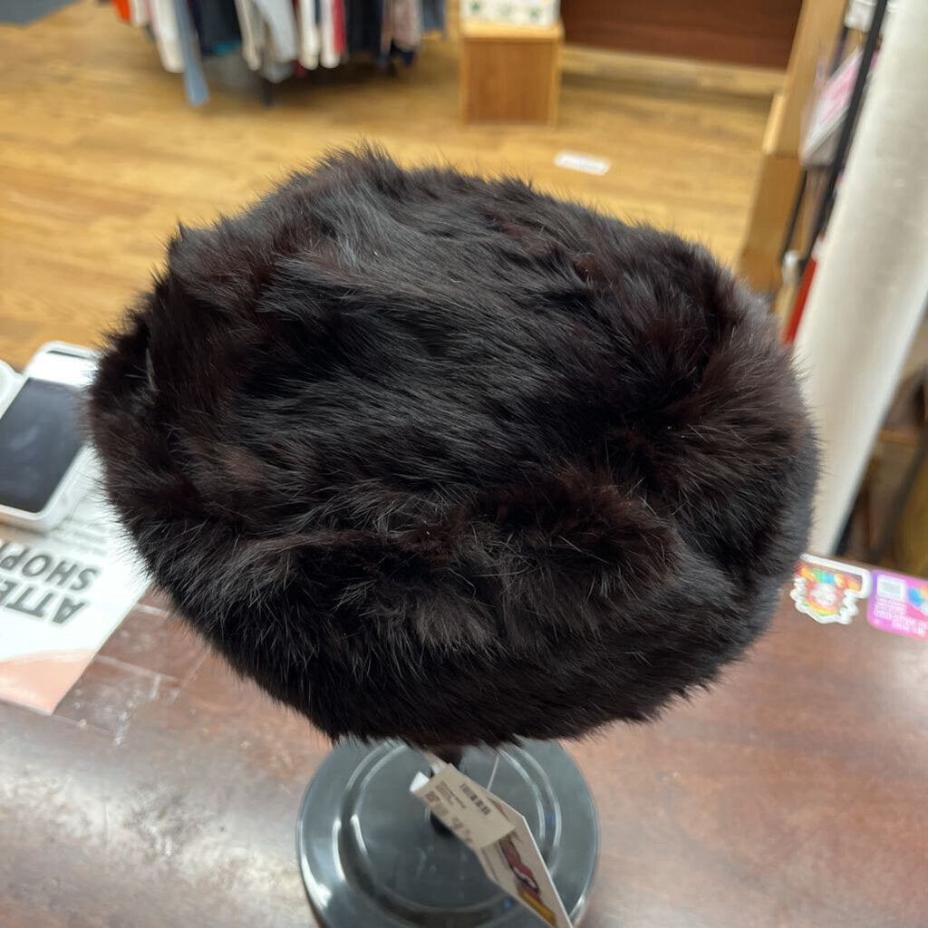 Vintage Rabbit Fur Hat brown