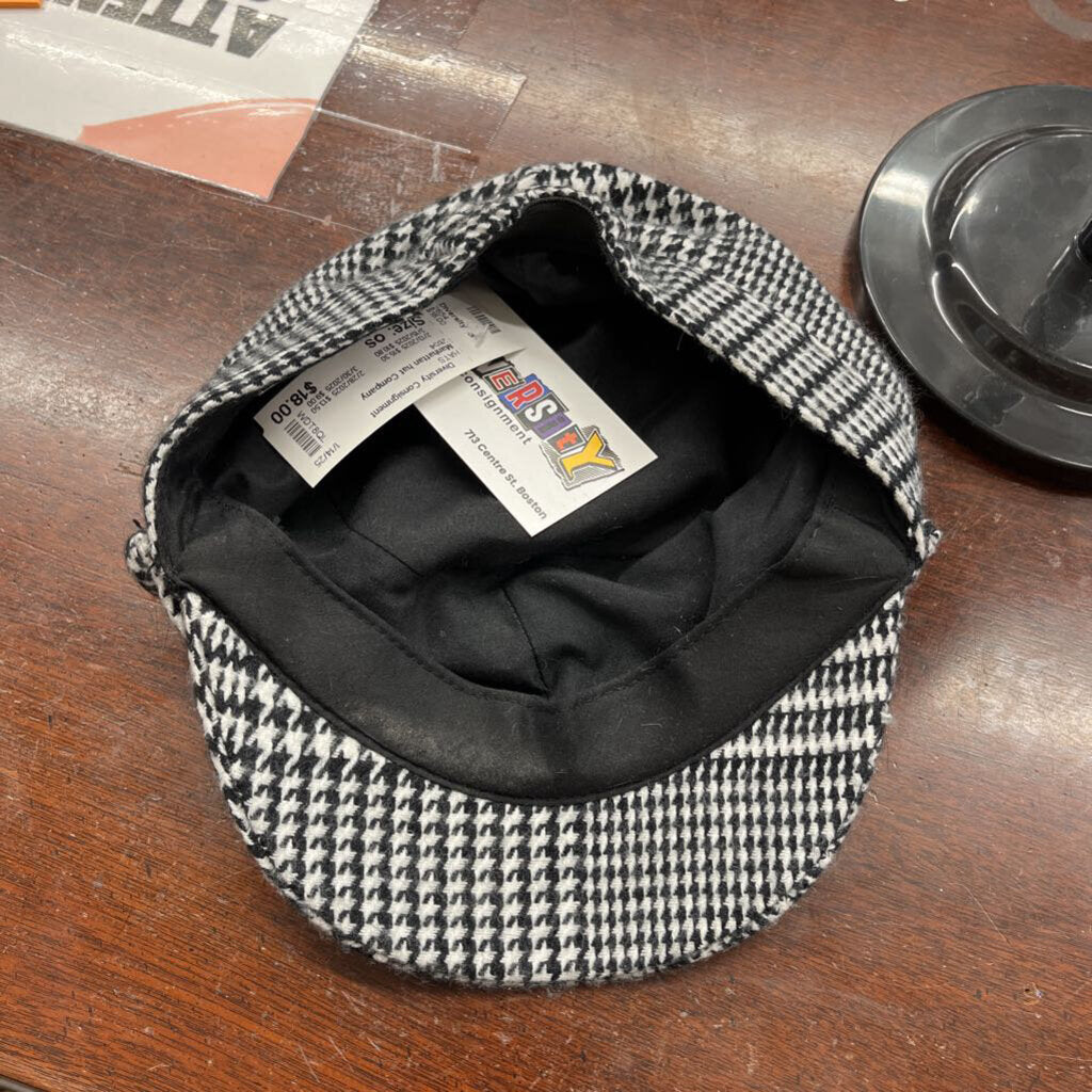 Manhattan hat Company Houndstooth hat black White