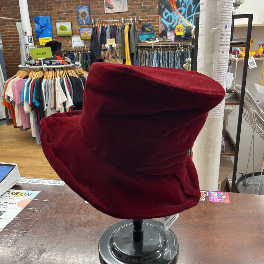 Vintage Alice in Wonderland hat Red Velour