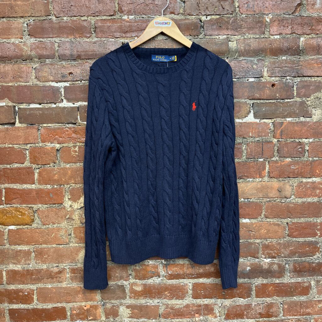 Polo Ralph Lauren Cable Knit Cotton Sweater blue Size M