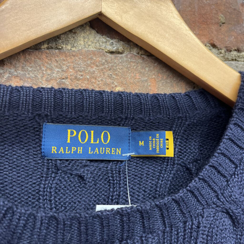 Polo Ralph Lauren Cable Knit Cotton Sweater blue Size M