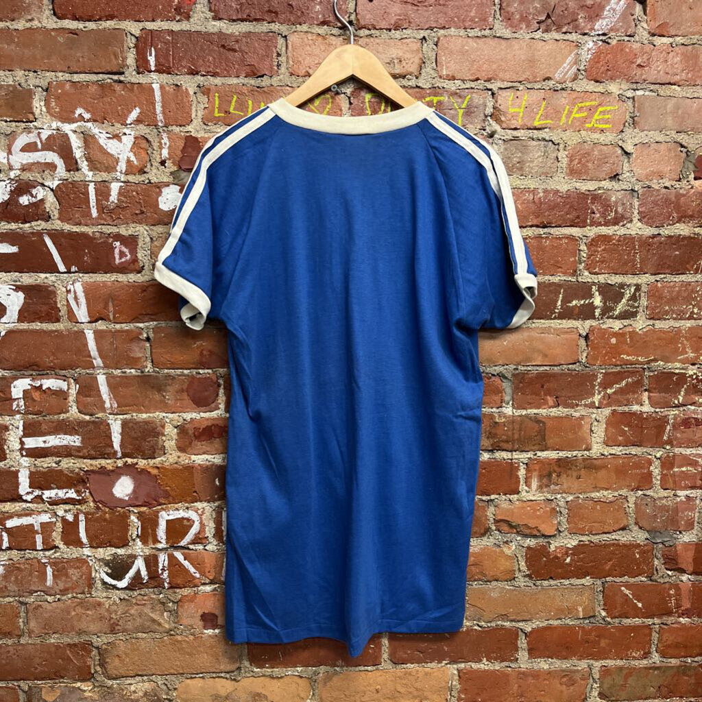 Vintage 80s Las vegas iron On tee blue Size XL