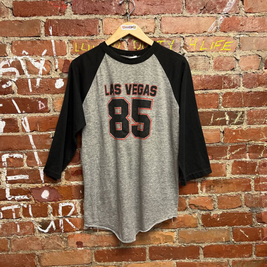 Vintage 1985 Las vegas Raglan Tee Grey Size L