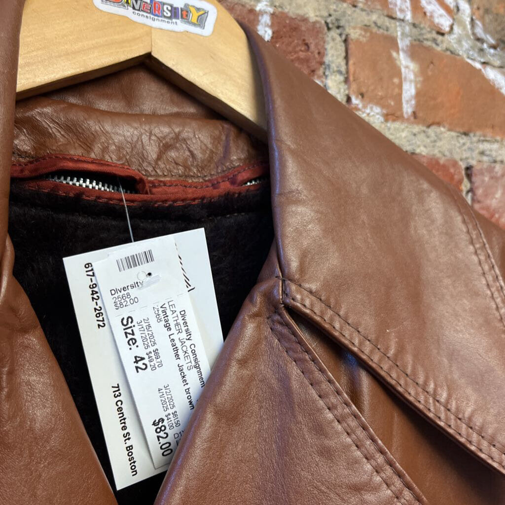 Vintage Leather Jacket brown Size 42