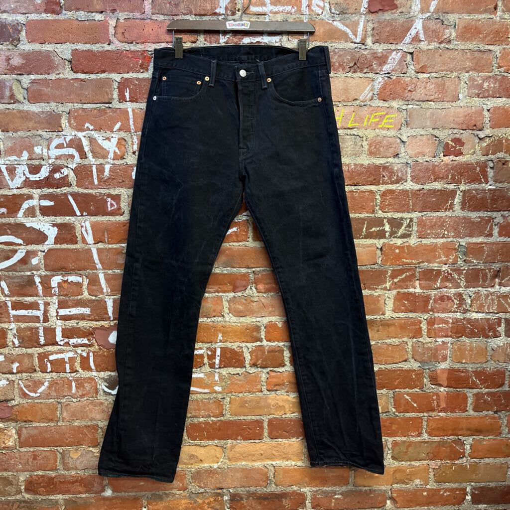 Levis 501 Black Fly Button Jeans Size 32x32