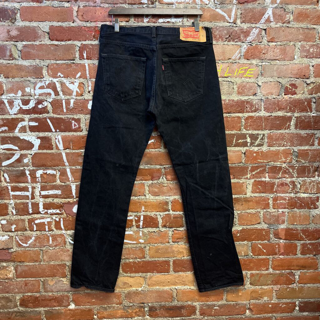 Levis 501 Black Fly Button Jeans Size 32x32