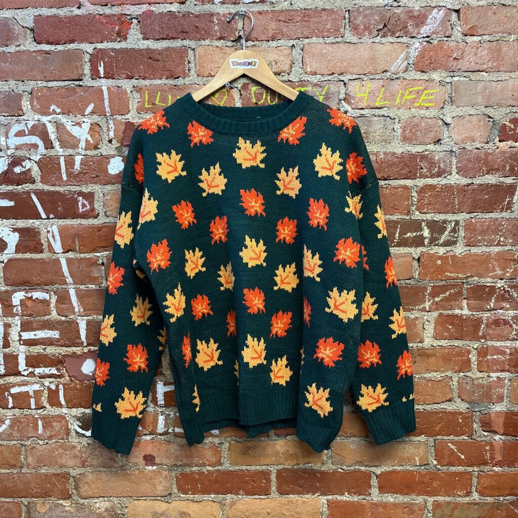 Maple Leaf Crewneck Knit Sweater Size 1X