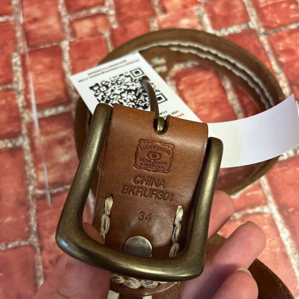 Lucky Brand Brown Leather Belt Size 34