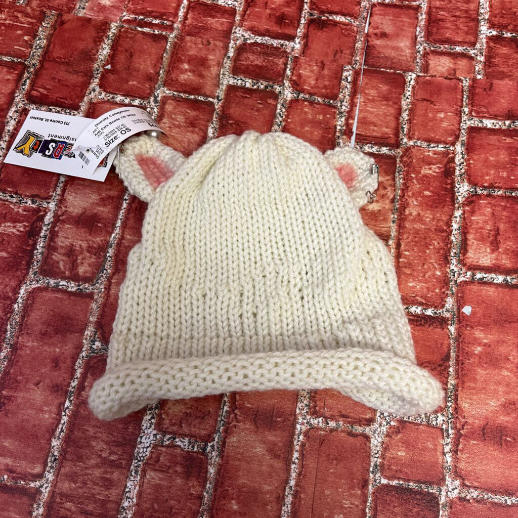 Knit Ears Beanie OS White