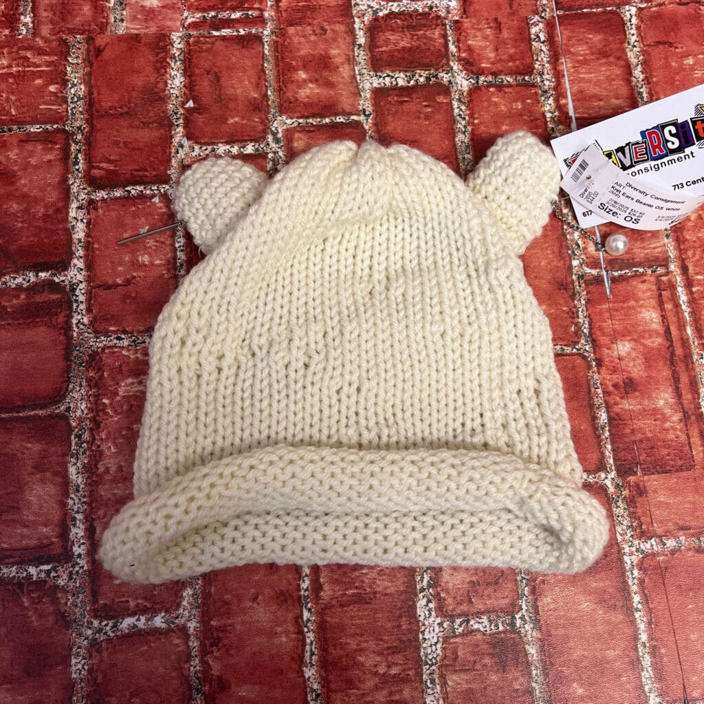 Knit Ears Beanie OS White