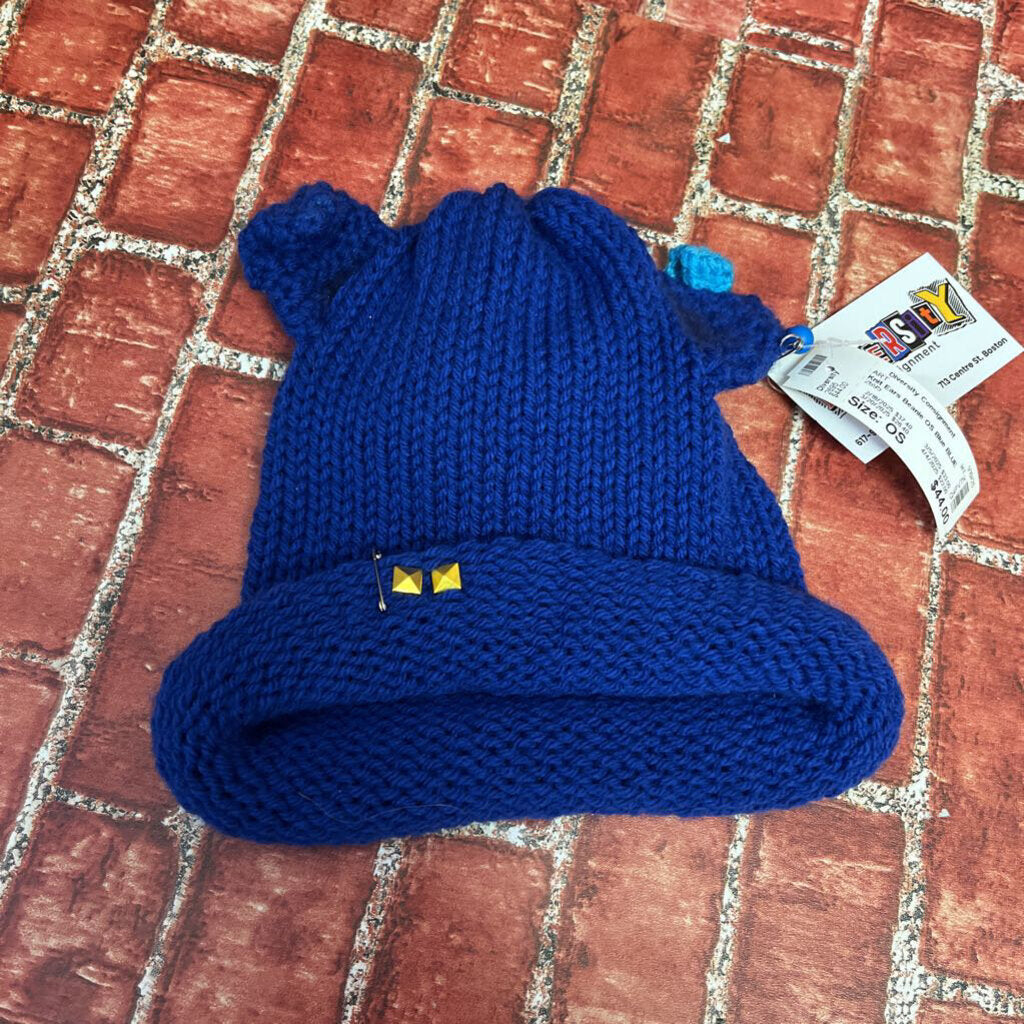 Knit Ears Beanie OS Blue