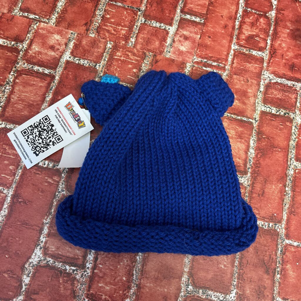 Knit Ears Beanie OS Blue