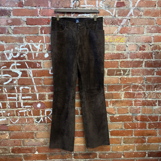 Gap Flare Leather Pants Brown 10