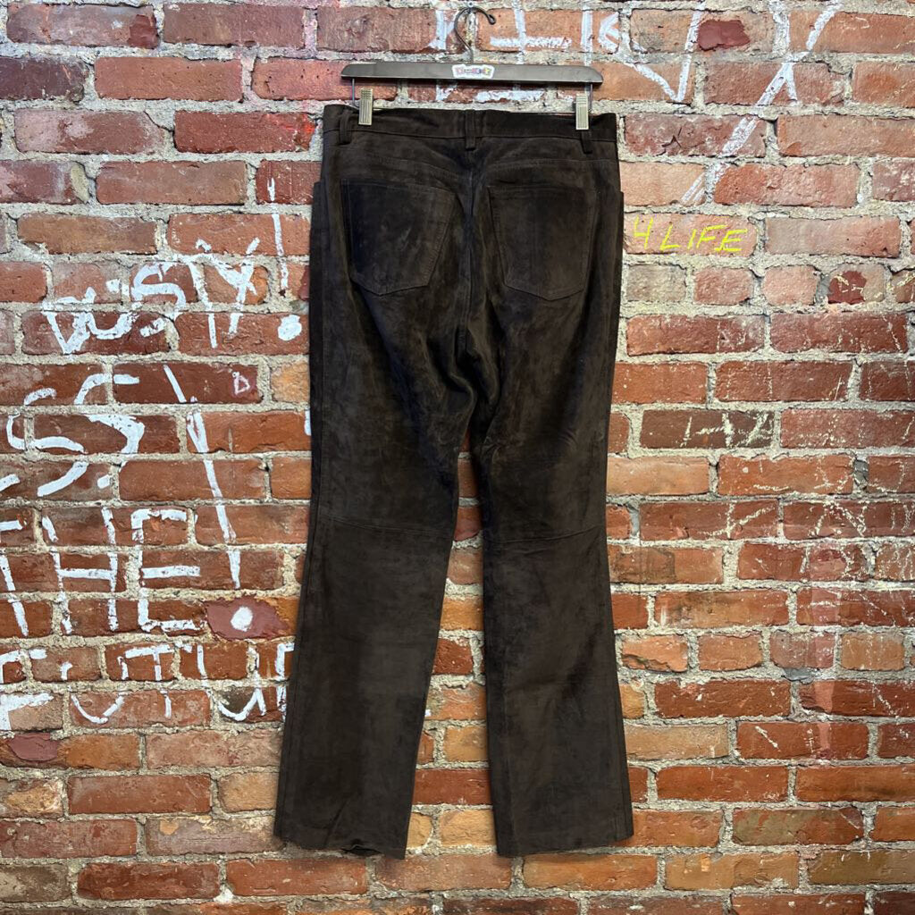 Gap Flare Leather Pants Brown 10