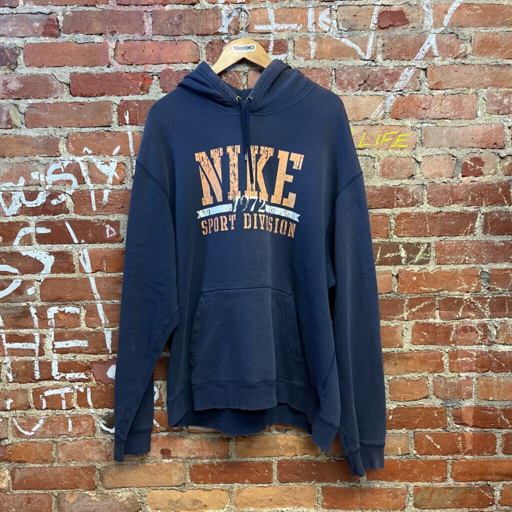 Vintage Nike Navy Blue Graphic Hoodie Size 2XL