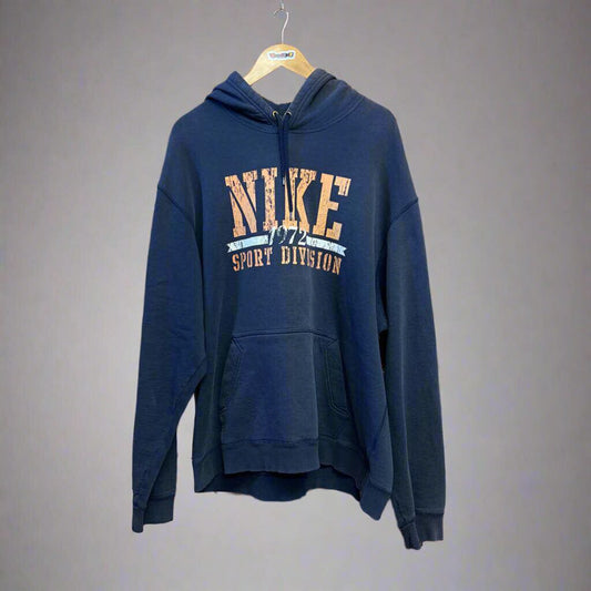 Vintage Nike Navy Blue Graphic Hoodie Size 2XL