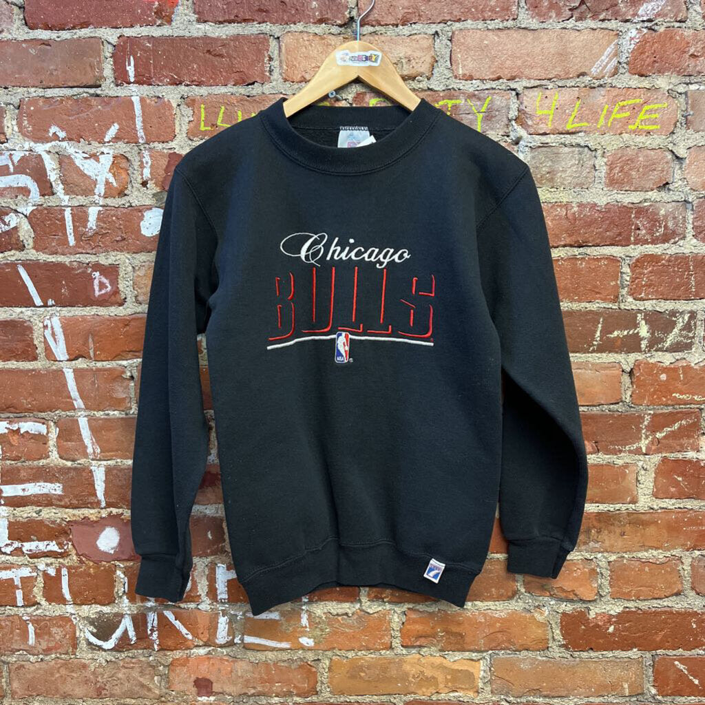 Vintage Logo 7 Chicago Bulls Crewneck Black Size XS