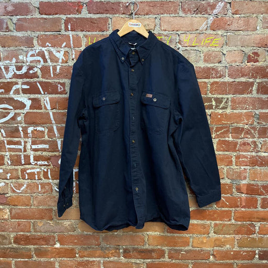 Carhartt Original Fit Vintage Button Up Navy Size 2XL