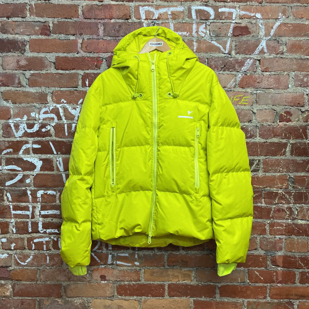 The Arrivals NYC Neon Yellow Down Puffer Jacket Medium