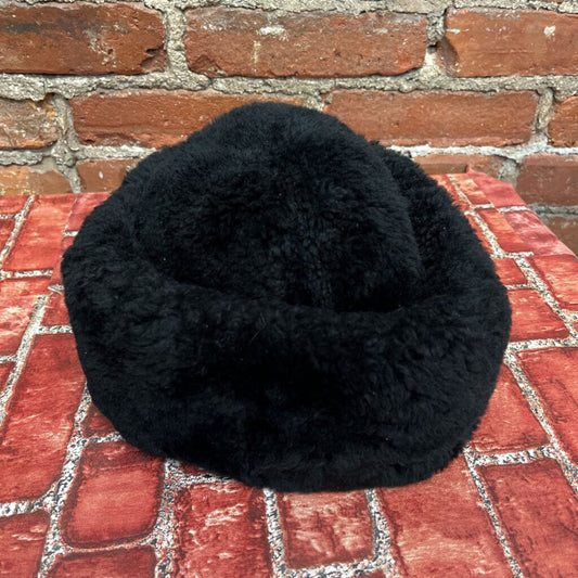 Genuine Shearling Hat Black OS