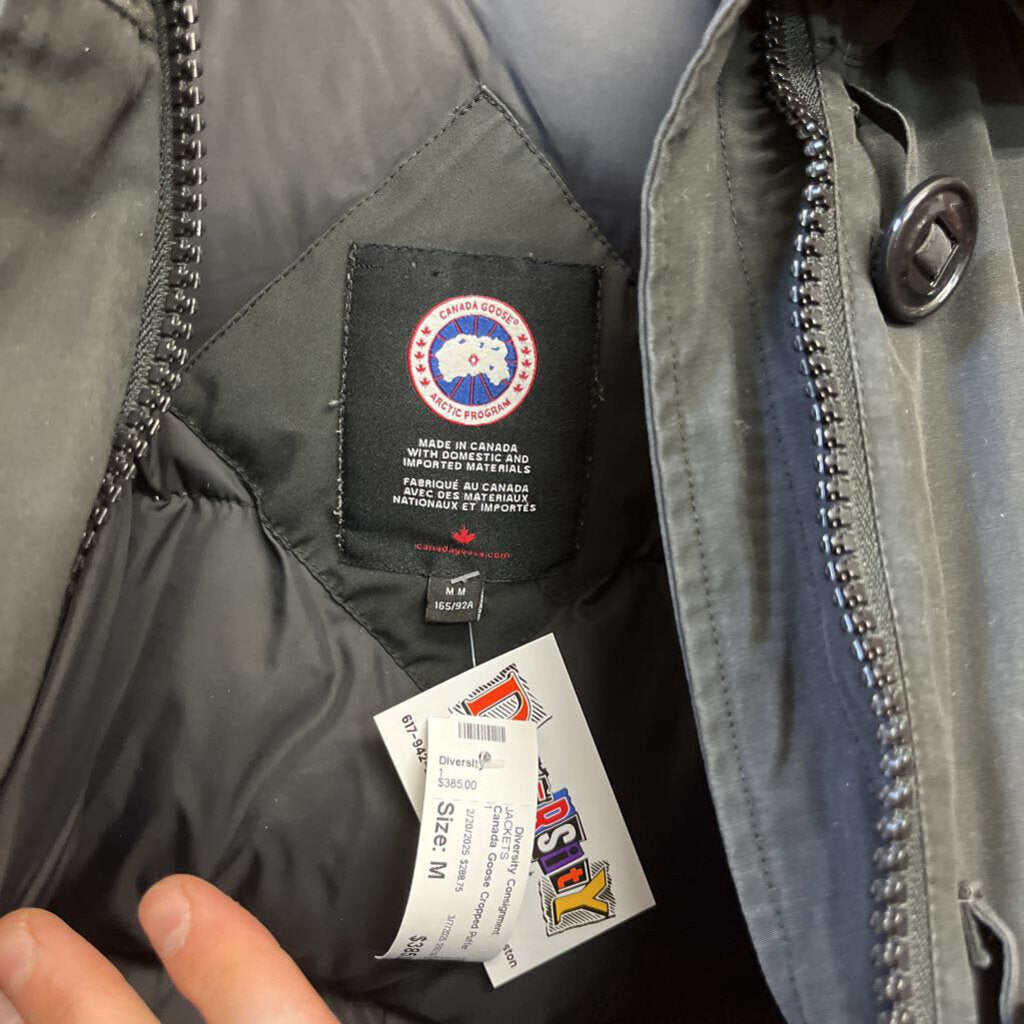 Canada Goose Cropped Puffer Parka Jacket Black Size M